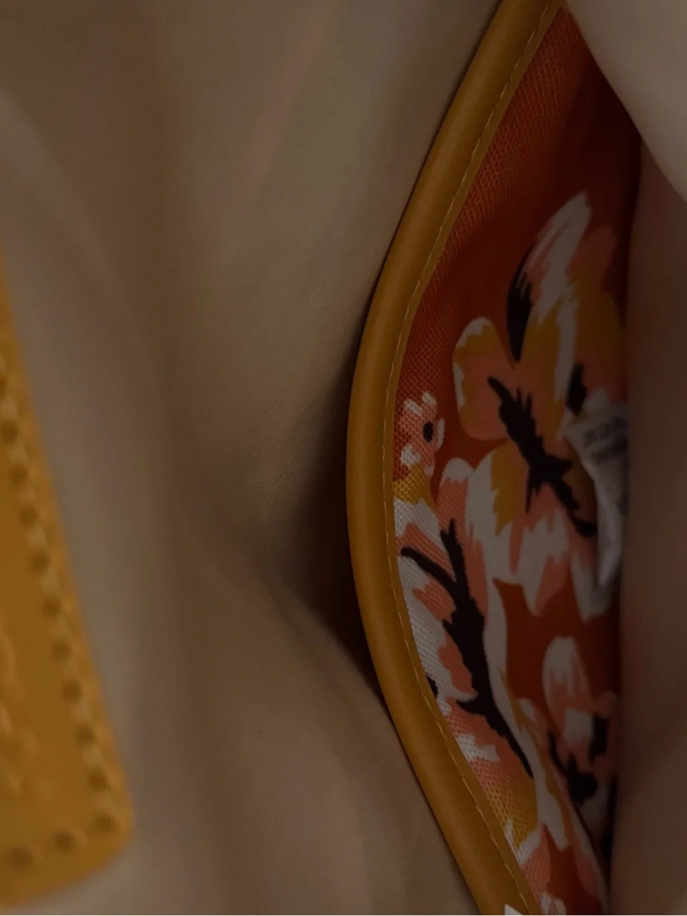 Rachel Pally Orange Floral Fold-Over Clutch with Mustard Base